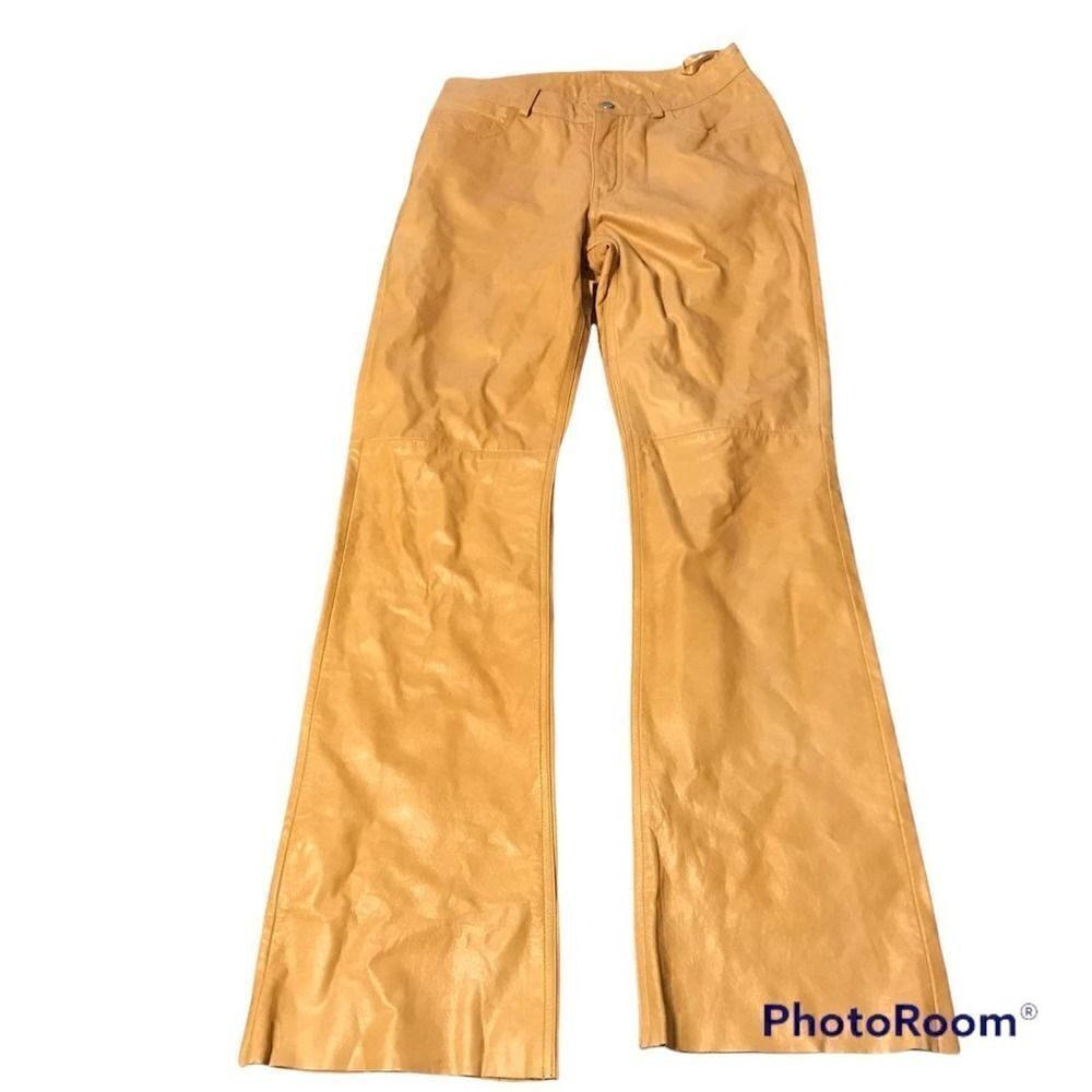 Vintage Express Genuine Leather boot cut pants